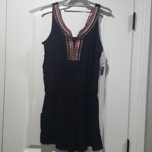 Embroidered tribal boho print romper